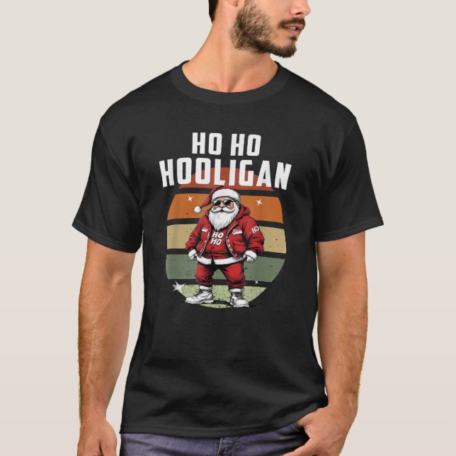 Camiseta Ho Ho Holy Christmas Ho Ho Hooligan Ugly Christmas (Frente)