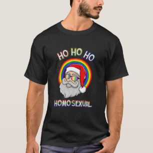 Camiseta Ho Ho Homossexual Holigays LGBT Ufly Christmas S