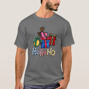 Camiseta Ho Ho Leopard Impressão Ornament Engraçado Natal