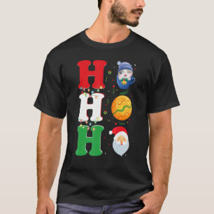 Camiseta Ho Ho Natal Santa Hat Xmas PJ