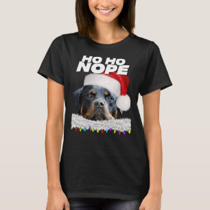 Camiseta Ho Ho Nope Rottweiler Bonito de Natal