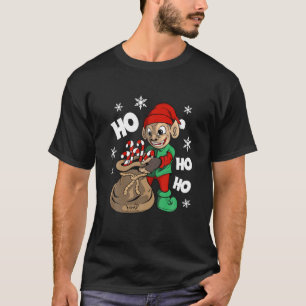Camiseta Ho Ho Papai Noel Macaco Elves Natal
