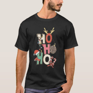 Camiseta Ho Ho Papai Noel Natal Leopardo Imprima Buffa