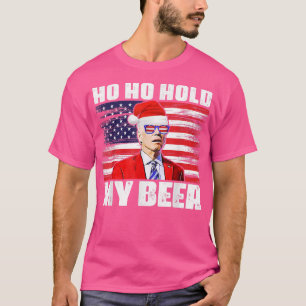 Camiseta Ho Ho segura minha cerveja Biden Papais noeis T-Sh