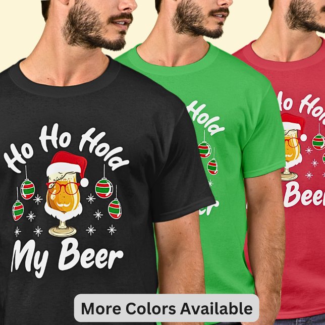 Camiseta Ho Ho Segurar Minha Cerveja Aussie Natal Black (Aussie Christmas T-Shirt)