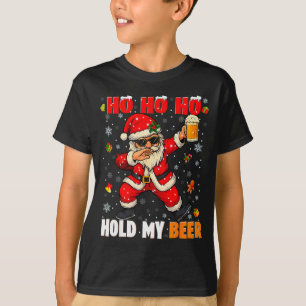 Camiseta Ho Ho Segure Minha Bebida Legal Dabbing Papai Noel