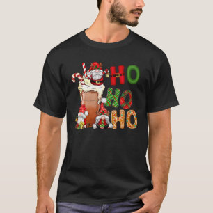 Camiseta Ho Ho Sweet Cacau Quente Papais noeis de Gnomos de