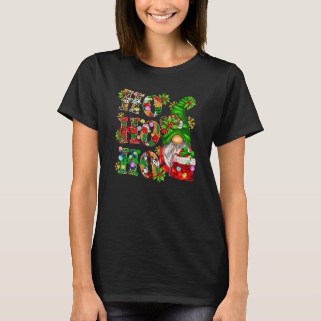 Camiseta Ho Ho Western Christmas Gnomo Feliz Natal L (Frente)
