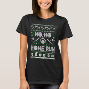 Camiseta Ho Home Run Baseball Natal Ugly Sweater