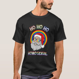 Camiseta Ho Homossexual LGBT Gay Santa Claus Ugly Christm