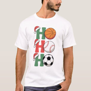 Camiseta Ho Santa Natal Basquetebol Beisebol Futebol Natal
