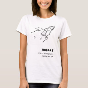 Camiseta "Hobart: Onde a Natureza Selvagem Encontra o Mar" 
