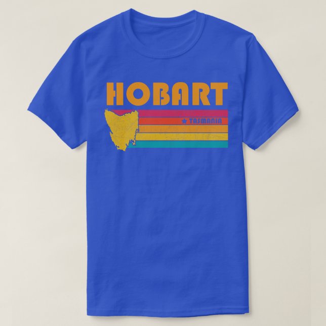 Camiseta Hobart Tasmânia Vintage angustiou Souvenir (Frente do Design)