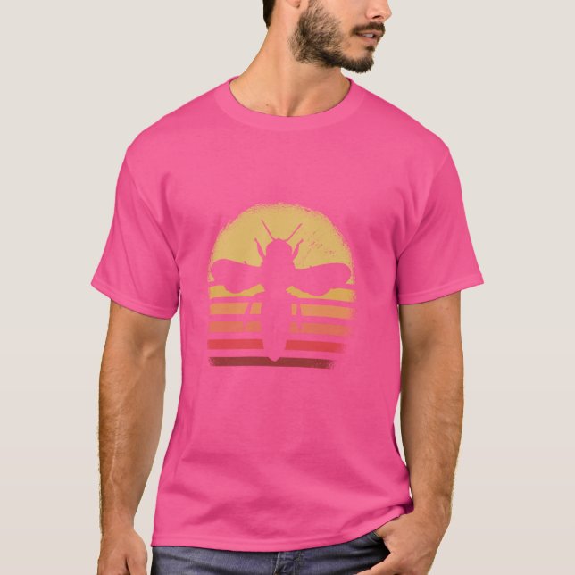 Camiseta Hobby Beekeeper Retro Sunset Design (Frente)