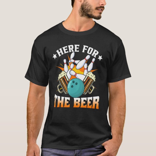 Camiseta Hobby De boliche Aqui Para O Bebendo De Cerveja (Frente)