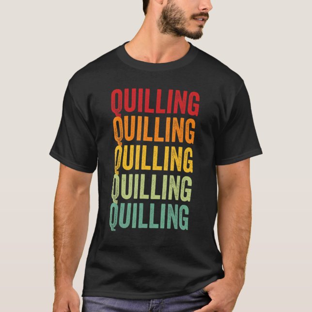 Camiseta Hobby de Quilling Design Colorido (Frente)