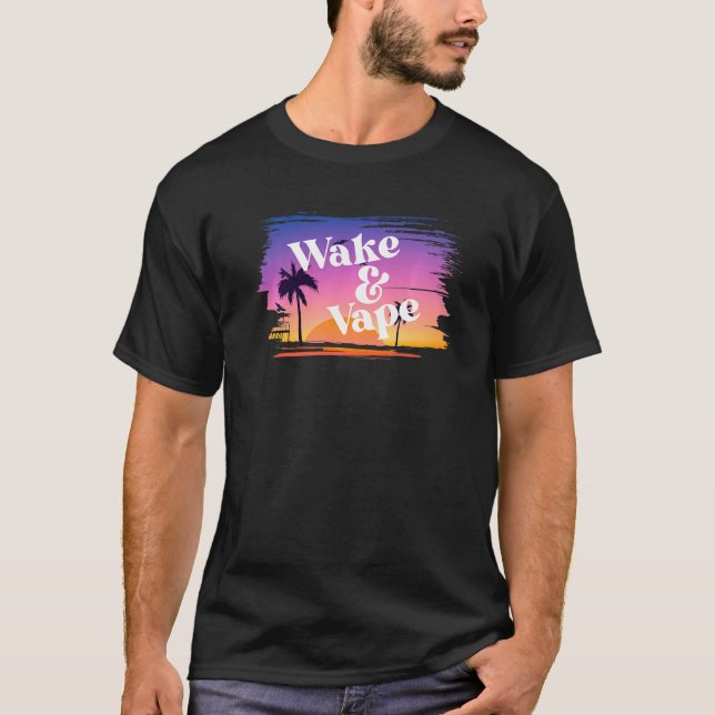 Camiseta Hobbyist & Nicotine Fie, Vape Sunrise (Frente)