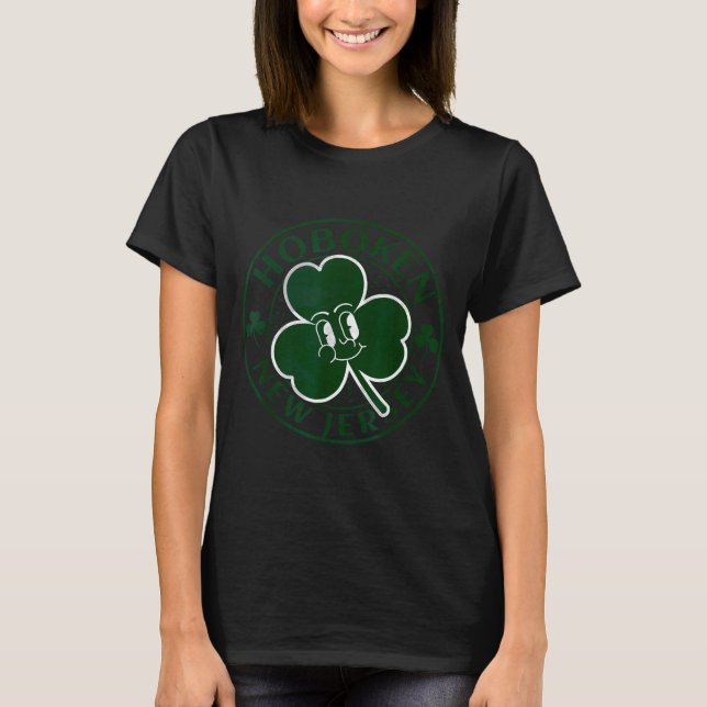 Camiseta Hoboken New Jersey Irish Shamrock Nj Retro Souveni (Frente)
