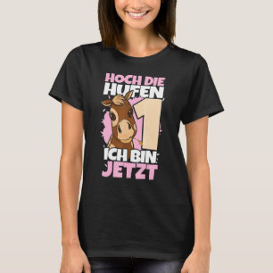 Camiseta Hoch Die Hufen 1º Aniversário 1 Ano Menina Cavalos