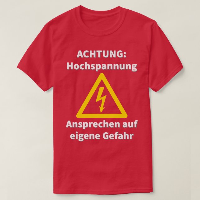 Camiseta Hochspannung Elektriker no Strom Fun Sprche (Frente do Design)