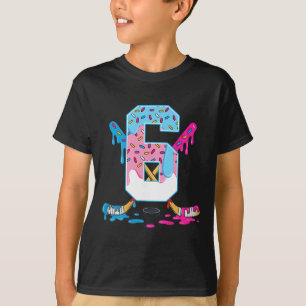 Camiseta Hockey 6 Anos Sorvete Gotejamento 6º Aniversário C