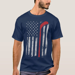 Camiseta Hockey American Flag Patriotic Hockey Stick Me