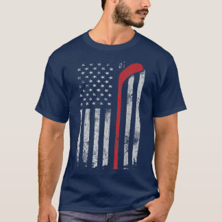 Camiseta Hockey American Flag Patriotic Hockey Stick Me