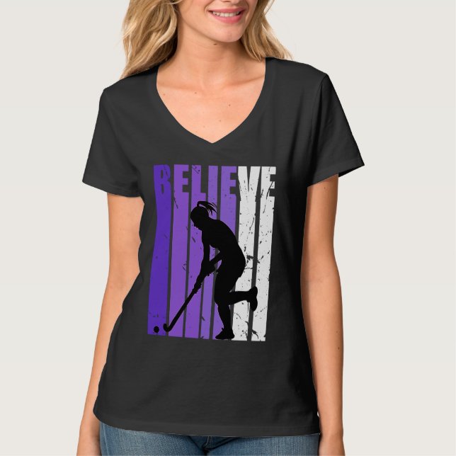 Camiseta Hockey Believe Silhouette Colorful Purple (Frente)