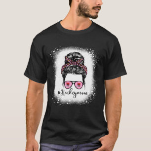 Camiseta Hockey com Leopardo Rosa Sangrento Mãe Vida Mensag