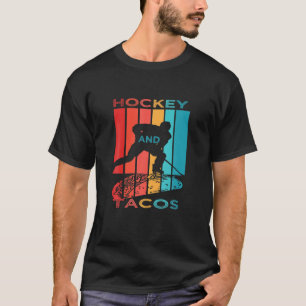 Camiseta Hockey E Tacos Vintage Retro Novelty