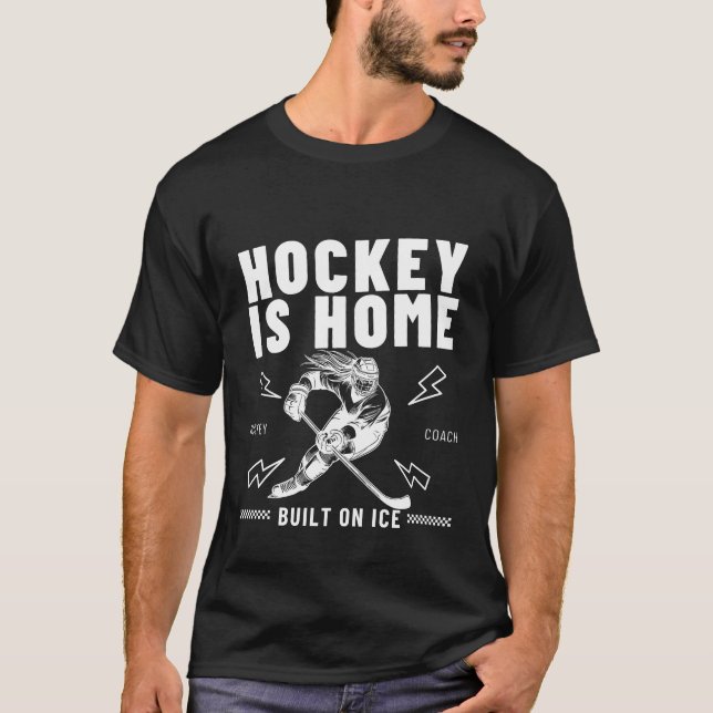 Camiseta Hockey é uma casa construída sobre gelo (Frente)
