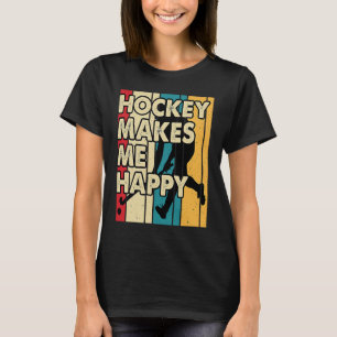 Camiseta Hockey Engraçado Me Torna Feliz Frisbee de Hóquei