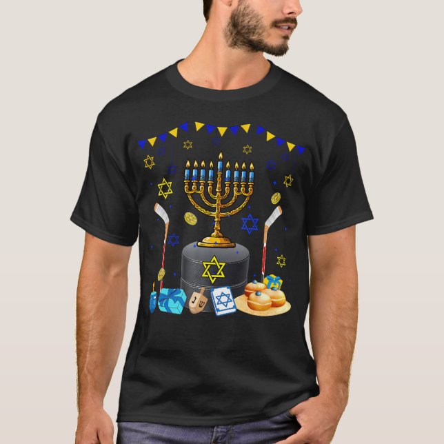 Camiseta Hockey Equipment Player Loverhanukkah Jewish Menor (Frente)
