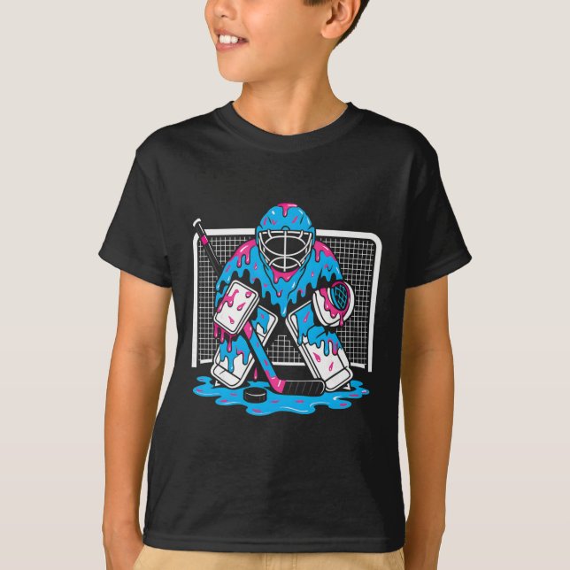 Camiseta Hockey Goalie Ice Cream Drip Boys Ice Hockey Youth (Frente)