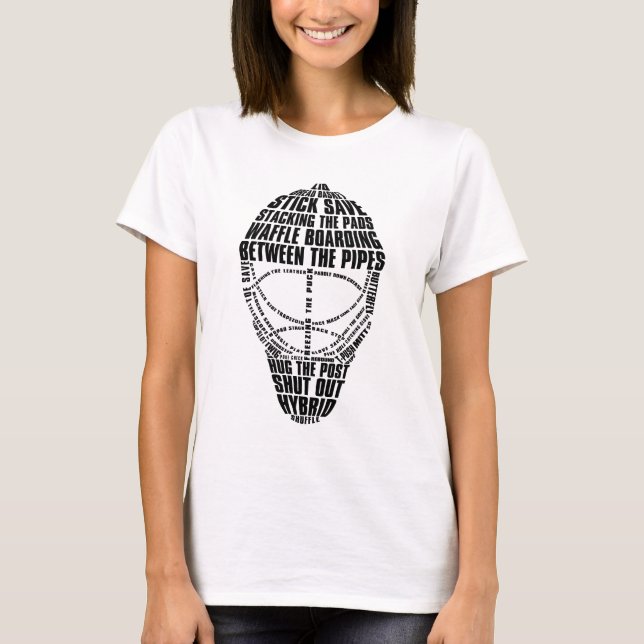 Camiseta Hockey Goalie Mask Word Art, Com Nome e Número (Frente)