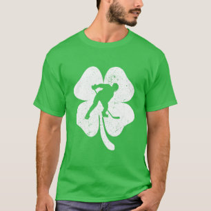Camiseta Hockey Lover Dia de São Patrício Leaf Clover Irish