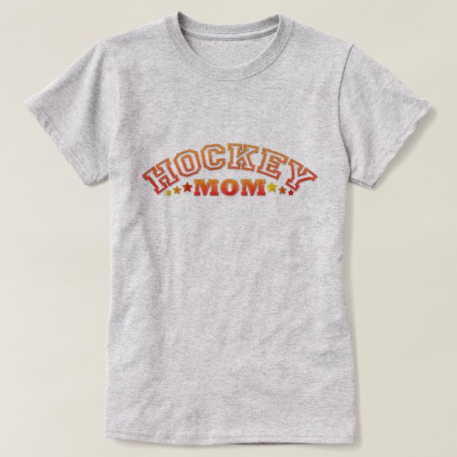 Camiseta Hockey Mãe, Com Nome E Número De Impressão (Frente do Design)