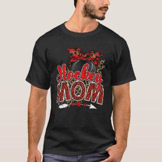 Camiseta Hockey Mãe Mãe Dia da Mãe Esportes Leopardo Mamãe