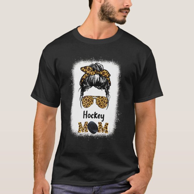 Camiseta Hockey Mãe Sangrando Leopardo Branqueado Esportes  (Frente)