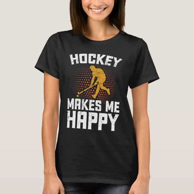 Camiseta Hockey Makes Me Happy Ice Hockey Frisbee  1 (Frente)