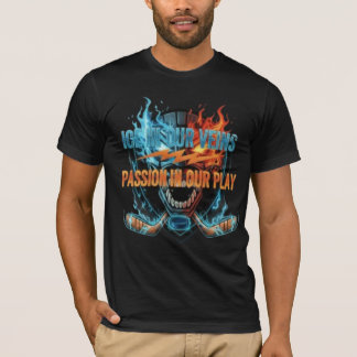 Camiseta Hockey Passion: Ice & Fire Skull Graphic