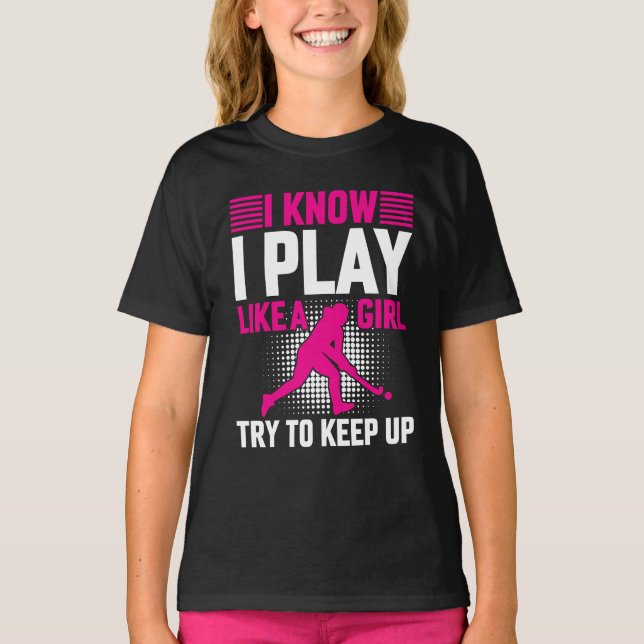 Camiseta Hockey Play Like a Girl (Frente)