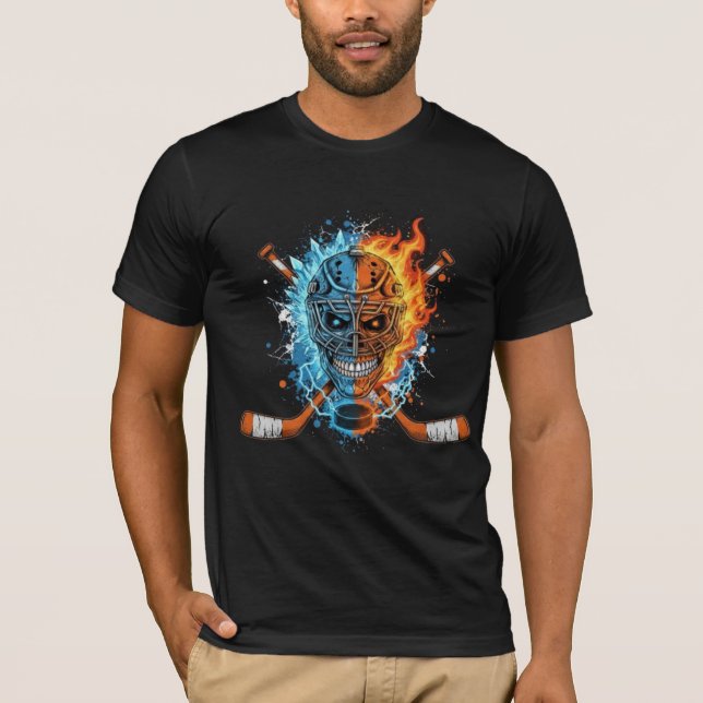 Camiseta Hockey Skull: Fire and Ice Guardian Graphic (Frente)