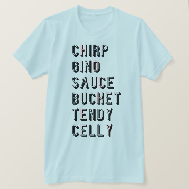 Camiseta Hockey Slang - Balde Chirp Gino Sauce Tendy Celly (Frente do Design)