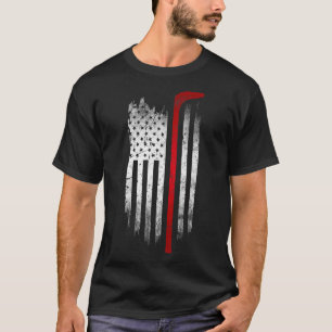 Camiseta Hockey Stick American Flag Patriótico Ice lover Ho
