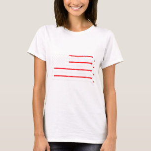 Camiseta Hockey Stick Bandeira Dos EUA Desbotado Jogador De