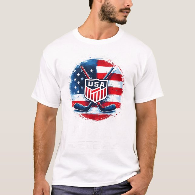 Camiseta Hockey Usa Go Usa Team Usa Flag 2026 Hockey  (Frente)