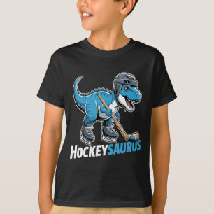 Camiseta Hockeysaurus Jogador de Hóquei no Gelo Dinossauro