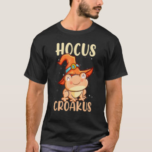 Camiseta Hocus Croakus Engraçado Sapo Bruxa de Halloween