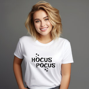 Camiseta Hocus Pocus Black and White Halloween Stars Mulher